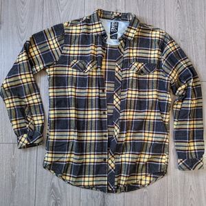 Billabong Men's Plaid Flannel Button Down Shirt